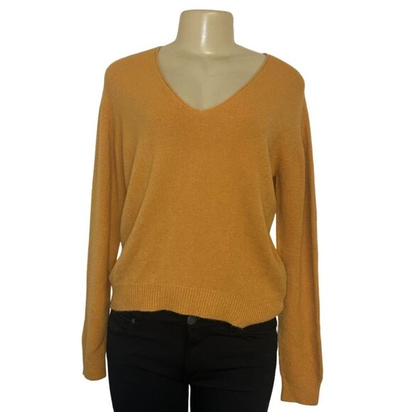 Made in Italy Women's Round Neck Long Sleeve Orange Sweater Sz M - NWT - Picture 1 of 8